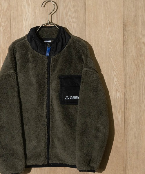 GERRY（ジェリー）の「【30】〔GERRY/ジェリー〕ボアフリース フルジップ スタンドジャケット（ブルゾン・キッズ・ブラック/グレー/カーキ・150/140/130/160）」の3枚目の写真