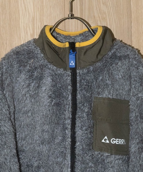 GERRY（ジェリー）の「【30】〔GERRY/ジェリー〕ボアフリース フルジップ スタンドジャケット（ブルゾン・キッズ・ブラック/グレー/カーキ・150/140/130/160）」の4枚目の写真