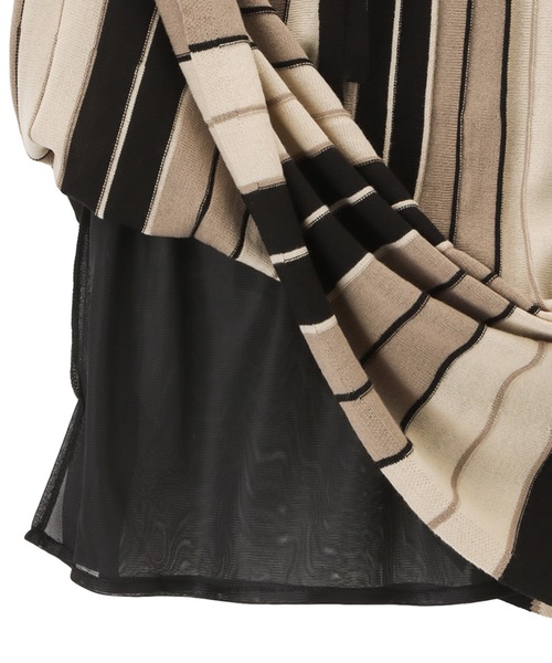 NAVY(ネイビー)の「配色切替ラインスカート(スカート・レディース・ブルー/グリーン/ブラウン/ベージュ・M/L)」の10枚目の写真