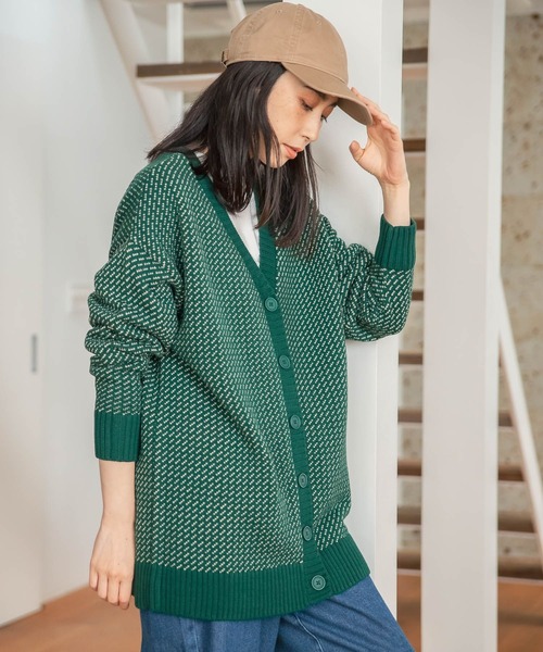 セール】【お手入れラクラクニット】5ゲージジャガード2WAY