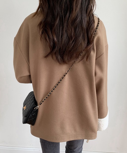 ABITOKYO（アビトーキョー）の「ボアカラーメルトンブルゾンジャケット（ブルゾン・レディース・ブラック/アイボリー/モカ・M/L）」の8枚目の写真