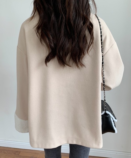 ABITOKYO（アビトーキョー）の「ボアカラーメルトンブルゾンジャケット（ブルゾン・レディース・ブラック/アイボリー/モカ・M/L）」の7枚目の写真