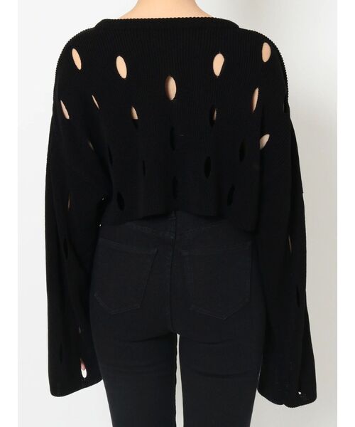 MURUA(ムルーア)の「クロップドメッシュニット(ニット/セーター・レディース・ブラック/カーキ・FREE)」の14枚目の写真