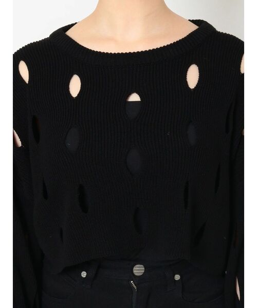 MURUA(ムルーア)の「クロップドメッシュニット(ニット/セーター・レディース・ブラック/カーキ・FREE)」の15枚目の写真