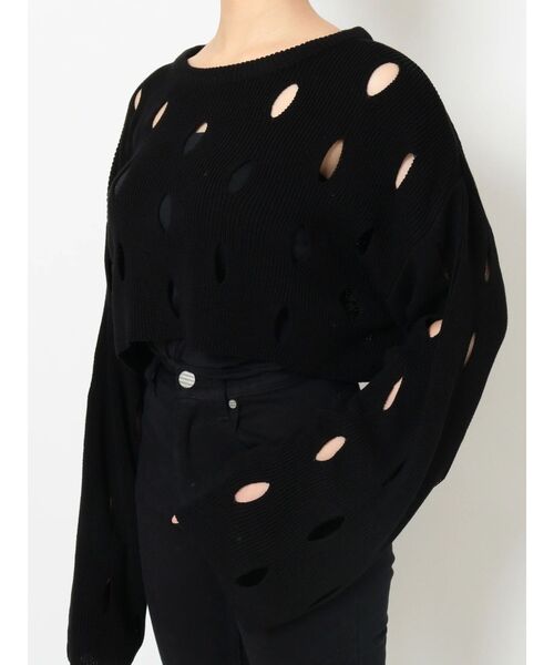 MURUA(ムルーア)の「クロップドメッシュニット(ニット/セーター・レディース・ブラック/カーキ・FREE)」の16枚目の写真