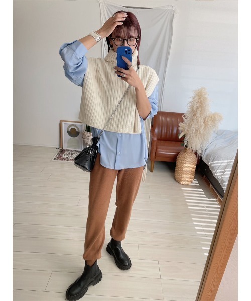 HEILIS（ヘイリス）の「アルパカタッチニットパンツ / ニットパンツ ジョガーパンツ（その他パンツ・レディース・キャメル/ピンク/ブラック・FREE）」の12枚目の写真