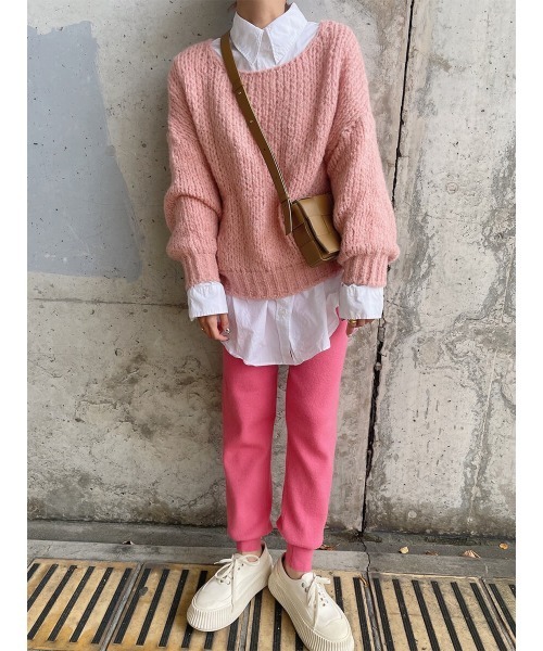 HEILIS（ヘイリス）の「アルパカタッチニットパンツ / ニットパンツ ジョガーパンツ（その他パンツ・レディース・キャメル/ピンク/ブラック・FREE）」の10枚目の写真