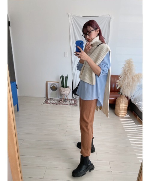 HEILIS（ヘイリス）の「アルパカタッチニットパンツ / ニットパンツ ジョガーパンツ（その他パンツ・レディース・キャメル/ピンク/ブラック・FREE）」の13枚目の写真