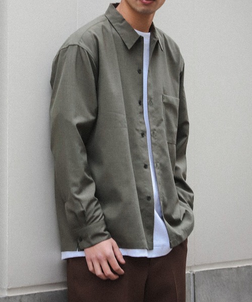 BEAMS（ビームス）の「BEAMS / Reflax（R）ミニレギュラー ルーズシャツ（シャツ/ブラウス・メンズ・オリーブ/ベージュ/イエロー・S/M/L/XL）」の2枚目の写真