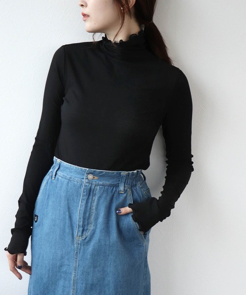 【セール】シアーテレコ インナータートルプルオーバー（Tシャツ/カットソー）｜Jines（ジネス）