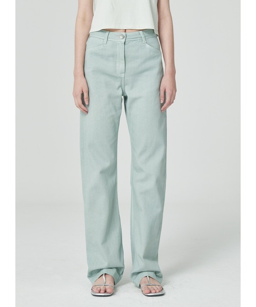 LOW CLASSIC（ロウ　クラシック）の「STRAIGHT FIT JEANS（デニムパンツ・レディース・ライトグリーン系・XS/S）」の3枚目の写真