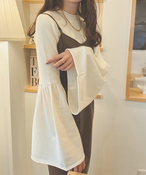 Ambre Neige(アンブルネージュ)の「フレアスリーブニット/【WEB/EC限定商品】(ニット/セーター・レディース・アイボリー/ダークブラウン/モカ・FREE)」の14枚目の写真