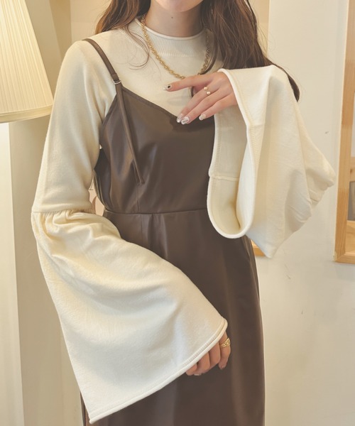 Ambre Neige(アンブルネージュ)の「フレアスリーブニット/【WEB/EC限定商品】(ニット/セーター・レディース・アイボリー/ダークブラウン/モカ・FREE)」の15枚目の写真