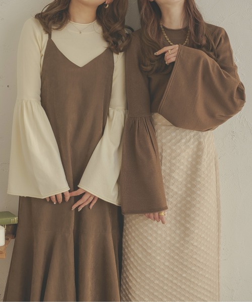 Ambre Neige(アンブルネージュ)の「フレアスリーブニット/【WEB/EC限定商品】(ニット/セーター・レディース・アイボリー/ダークブラウン/モカ・FREE)」の21枚目の写真