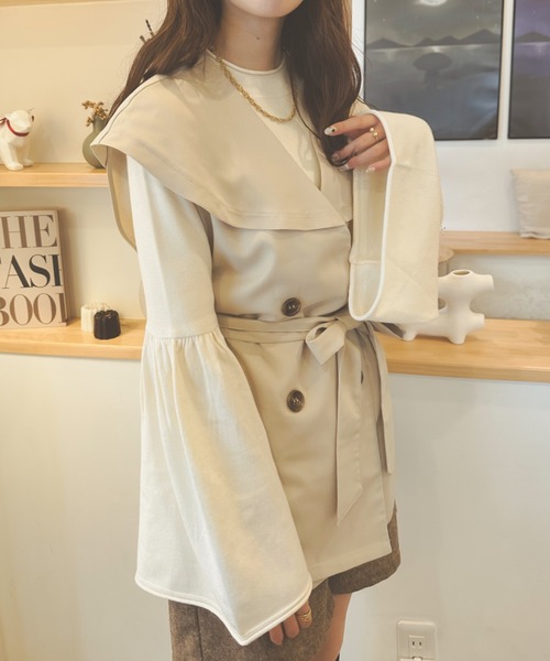 Ambre Neige(アンブルネージュ)の「フレアスリーブニット/【WEB/EC限定商品】(ニット/セーター・レディース・アイボリー/ダークブラウン/モカ・FREE)」の16枚目の写真