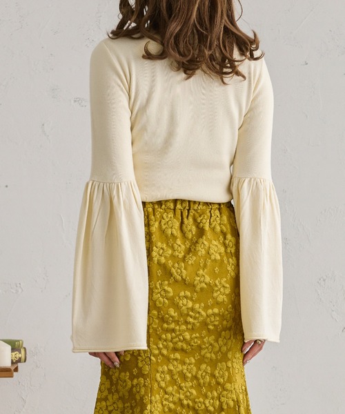 Ambre Neige(アンブルネージュ)の「フレアスリーブニット/【WEB/EC限定商品】(ニット/セーター・レディース・アイボリー/ダークブラウン/モカ・FREE)」の5枚目の写真