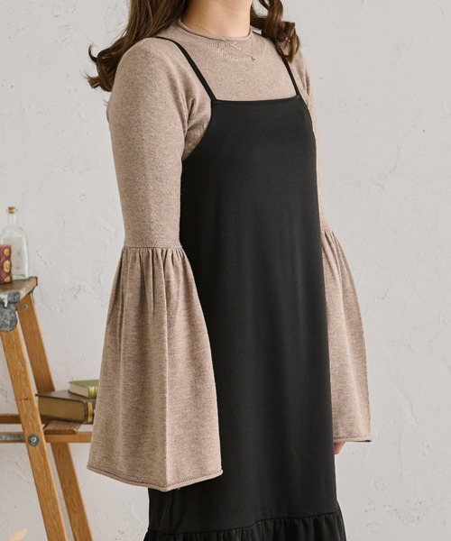Ambre Neige(アンブルネージュ)の「フレアスリーブニット/【WEB/EC限定商品】(ニット/セーター・レディース・アイボリー/ダークブラウン/モカ・FREE)」の8枚目の写真