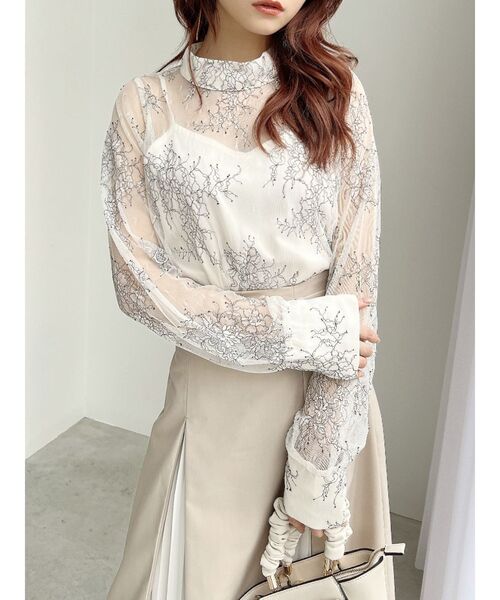 RESEXXY(リゼクシー)の「キャミセットレースシャツブラウス(シャツ/ブラウス・レディース・ブルー/ブラック/ホワイト・FREE)」の2枚目の写真