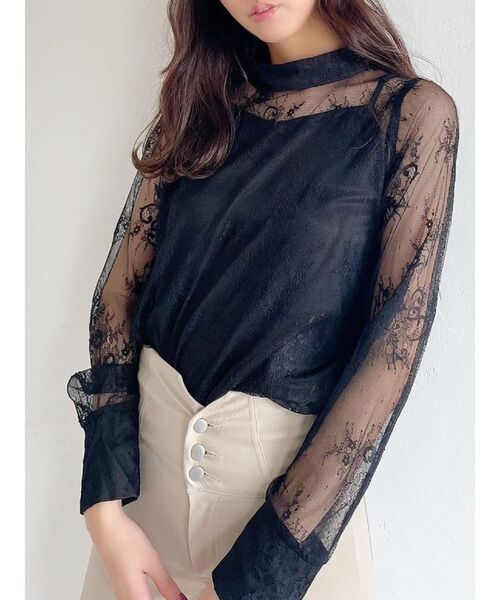 RESEXXY(リゼクシー)の「キャミセットレースシャツブラウス(シャツ/ブラウス・レディース・ブルー/ブラック/ホワイト・FREE)」の3枚目の写真