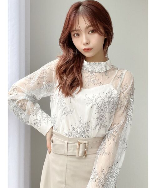 RESEXXY(リゼクシー)の「キャミセットレースシャツブラウス(シャツ/ブラウス・レディース・ブルー/ブラック/ホワイト・FREE)」の5枚目の写真