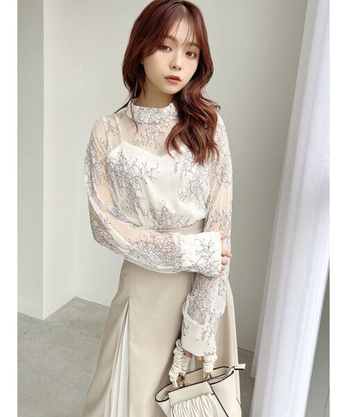 RESEXXY(リゼクシー)の「キャミセットレースシャツブラウス(シャツ/ブラウス・レディース・ブルー/ブラック/ホワイト・FREE)」の4枚目の写真