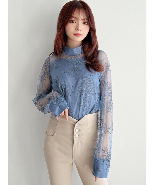 RESEXXY(リゼクシー)の「キャミセットレースシャツブラウス(シャツ/ブラウス・レディース・ブルー/ブラック/ホワイト・FREE)」の6枚目の写真