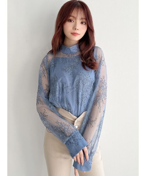 RESEXXY(リゼクシー)の「キャミセットレースシャツブラウス(シャツ/ブラウス・レディース・ブルー/ブラック/ホワイト・FREE)」の7枚目の写真