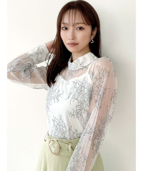 RESEXXY(リゼクシー)の「キャミセットレースシャツブラウス(シャツ/ブラウス・レディース・ブルー/ブラック/ホワイト・FREE)」の15枚目の写真