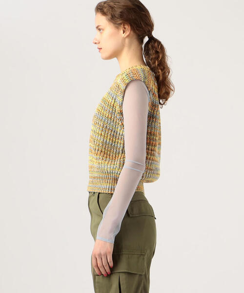 MACPHEE（マカフィー）の「プリンテッドヤーン クルーネックベスト