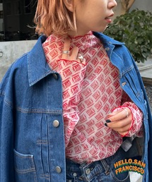 HELLO.SANFRANCISCO（ハローサンフランシスコ）の「【HELLO.SANFRANCISCO/ハローサンフランシスコ】ロゴメッシュシアーハイネックTEE（Tシャツ/カットソー）」