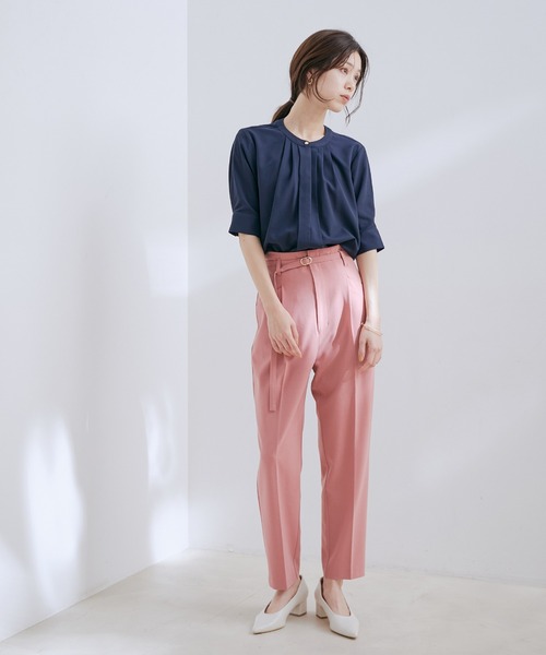 AVENIRETOILE ピンク 五分袖ブラウス AVENIRETOILE ピンク 五分袖ブラウス