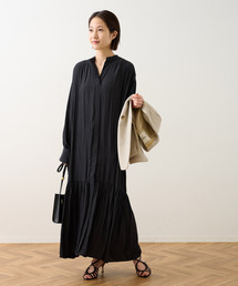 ローグストライプ/デシンマキシティアードワンピース