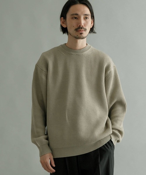 URBAN RESEARCH(アーバンリサーチ)の「プレーティングニットリブプルオーバー(ニット/セーター・メンズ・ネイビー/ベージュ系その他/グリーン系その他・MEDIUM/LARGE)」の10枚目の写真