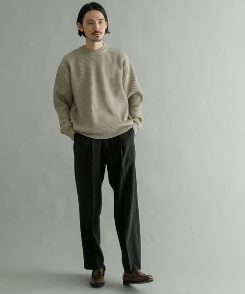 URBAN RESEARCH(アーバンリサーチ)の「プレーティングニットリブプルオーバー(ニット/セーター・メンズ・ネイビー/ベージュ系その他/グリーン系その他・MEDIUM/LARGE)」の9枚目の写真