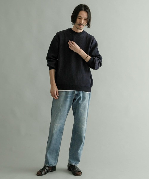 URBAN RESEARCH(アーバンリサーチ)の「プレーティングニットリブプルオーバー(ニット/セーター・メンズ・ネイビー/ベージュ系その他/グリーン系その他・MEDIUM/LARGE)」の5枚目の写真