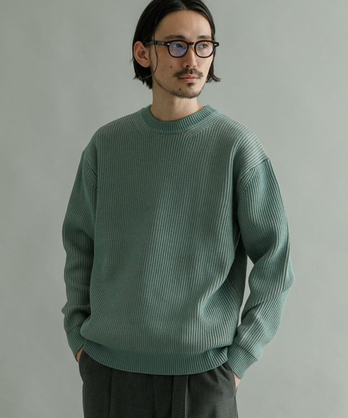URBAN RESEARCH(アーバンリサーチ)の「プレーティングニットリブプルオーバー(ニット/セーター・メンズ・ネイビー/ベージュ系その他/グリーン系その他・MEDIUM/LARGE)」の12枚目の写真