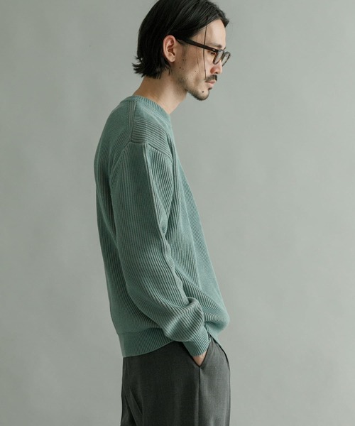 URBAN RESEARCH(アーバンリサーチ)の「プレーティングニットリブプルオーバー(ニット/セーター・メンズ・ネイビー/ベージュ系その他/グリーン系その他・MEDIUM/LARGE)」の13枚目の写真