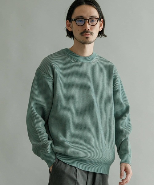 URBAN RESEARCH(アーバンリサーチ)の「プレーティングニットリブプルオーバー(ニット/セーター・メンズ・ネイビー/ベージュ系その他/グリーン系その他・MEDIUM/LARGE)」の14枚目の写真