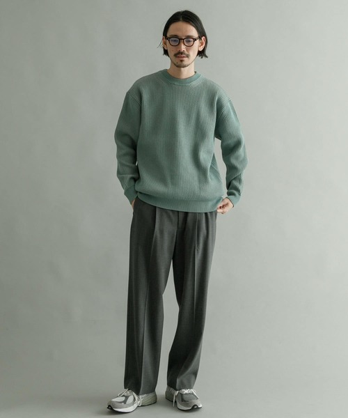 URBAN RESEARCH(アーバンリサーチ)の「プレーティングニットリブプルオーバー(ニット/セーター・メンズ・ネイビー/ベージュ系その他/グリーン系その他・MEDIUM/LARGE)」の15枚目の写真