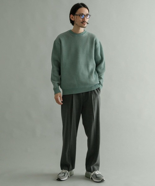 URBAN RESEARCH(アーバンリサーチ)の「プレーティングニットリブプルオーバー(ニット/セーター・メンズ・ネイビー/ベージュ系その他/グリーン系その他・MEDIUM/LARGE)」の16枚目の写真