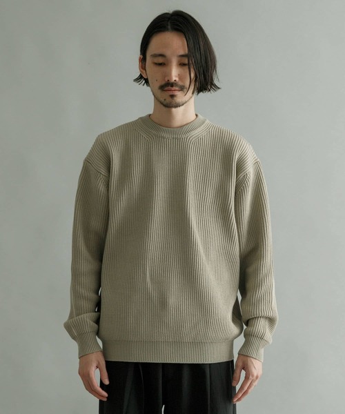 URBAN RESEARCH(アーバンリサーチ)の「プレーティングニットリブプルオーバー(ニット/セーター・メンズ・ネイビー/ベージュ系その他/グリーン系その他・MEDIUM/LARGE)」の17枚目の写真