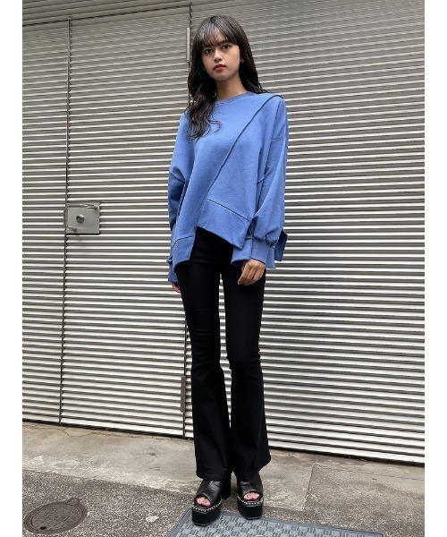 ENVYM(アンビー)の「ヘムカットデザインPO(Tシャツ/カットソー・レディース・ホワイト/ブルー/ブラック・FREE)」の6枚目の写真