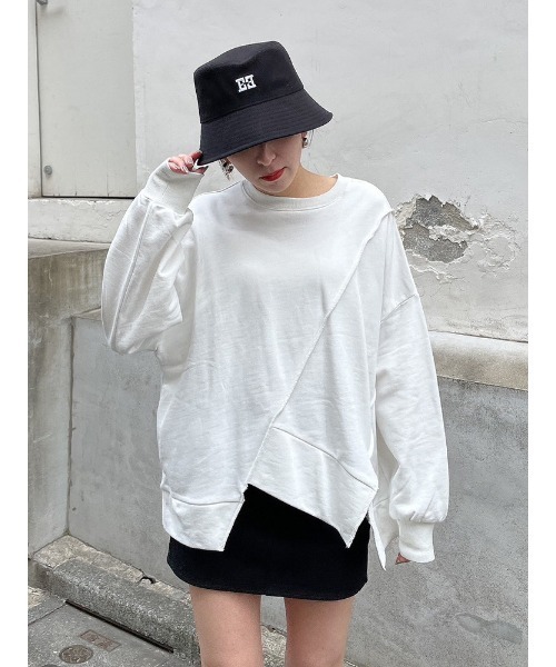 ENVYM(アンビー)の「ヘムカットデザインPO(Tシャツ/カットソー・レディース・ホワイト/ブルー/ブラック・FREE)」の7枚目の写真