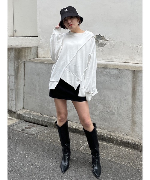 ENVYM(アンビー)の「ヘムカットデザインPO(Tシャツ/カットソー・レディース・ホワイト/ブルー/ブラック・FREE)」の11枚目の写真