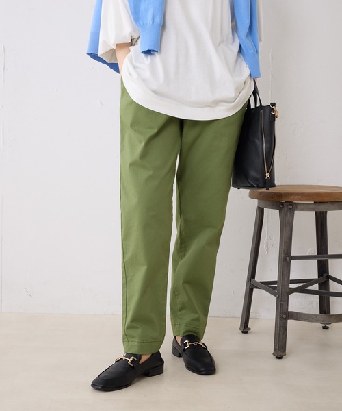 PUAL CE CIN（ピュアルセシン）の「チノストレッチスリムパンツ（チノパンツ・レディース・オフホワイト/ブラック/カーキ/ブルー・FREE）」の3枚目の写真