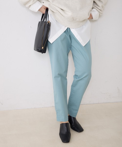 PUAL CE CIN（ピュアルセシン）の「チノストレッチスリムパンツ（チノパンツ・レディース・オフホワイト/ブラック/カーキ/ブルー・FREE）」の4枚目の写真