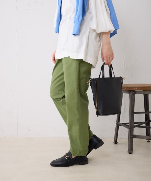 PUAL CE CIN（ピュアルセシン）の「チノストレッチスリムパンツ（チノパンツ・レディース・オフホワイト/ブラック/カーキ/ブルー・FREE）」の13枚目の写真