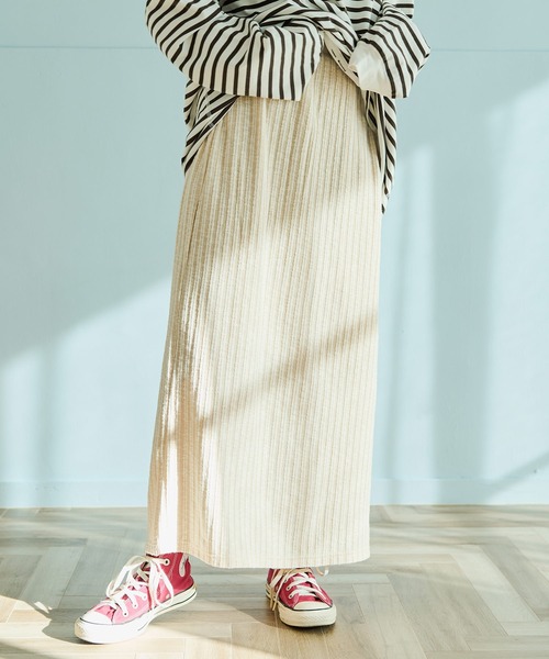 Crisp(クリスプ)の「ナローカットスカート(スカート・レディース・オレンジ/アイボリー・FREE)」の1枚目の写真