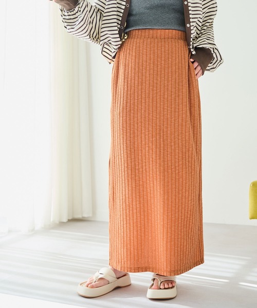 Crisp(クリスプ)の「ナローカットスカート(スカート・レディース・オレンジ/アイボリー・FREE)」の2枚目の写真