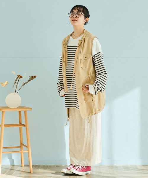 Crisp(クリスプ)の「ナローカットスカート(スカート・レディース・オレンジ/アイボリー・FREE)」の6枚目の写真